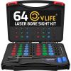 CVLIFE Bore Sight Laser Kit with 64 Adapters fit 0.17 to 12GA Calibers, Professional Green/Red Laser Boresighter for All Gun, Multiple Caliber Bore Laser Sighting for Rifle Pistol Handgun(Red Laser)