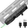 CVLIFE Laser Sight for Rifle, Red/IR/Green Laser Sight Compatible with M-Lok Rail Surface, Ultra Low-Profile Laser for Guns, Rechargeable M-Lok Rifle Laser with Strobe Function(Green Laser)