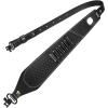 CVLIFE Leather Rifle Sling Two Point Sling Leather Gun Sling with Ammo Holder Adjustable Gun Strap Traditional Sling with Swivels(Black)