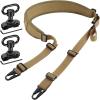 CVLIFE Two Point Sling Rifle Strap with Quick Adjustment Length Loop,Removable Shoulder Pad with 7 Elastic Loops for 9mm-13mm Calibers,Traditional Sling with 2 Pack 360° Metal Sling Swivels(Khaki)