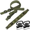 CVLIFE Two Point Sling Upgrade Wide Padded Sling with Removable Sling Swivels Quick Adjust Traditional Sling Length Adjustable for Outdoor Activities(Green)
