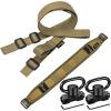 CVLIFE Two Point Sling Upgrade Wide Padded Sling with Removable Sling Swivels Quick Adjust Traditional Sling Length Adjustable for Outdoor Activities(Khaki)