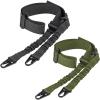 CVLIFE Two Points Sling with Length Adjuster Traditional Sling with Metal Hook for Outdoors 2 Pack(Black & Green)