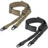 CVLIFE Two Points Sling with Length Adjuster Traditional Sling with Metal Hook for Outdoors 2 Pack(Black & Khaki)