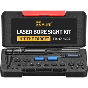 Bore Sight Laser Kit fit 0.17 to 12GA Calibers, Professional Red/Green Laser Boresighter Kit for All Gun, Multiple Caliber Bore Sighting Kit for Hunting Rifles Pistols and Handgun(Green Laser)