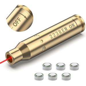CVLIFE 5.56 223 Laser Bore Sight/350 LGND(9x43mm)/450 Bush Laser Bore Sight with ON/Off Switch and 2 Sets of Batteries, Red Laser Bore Sighter for Zeroing(223 5.56MM)