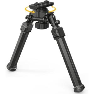 CVLIFE Bipods for Rifles Sturdy Rifle Bipod Compatible with M-Rail Portable Height Adjustable Stable for Hunting Shooting Outdoors(Black)