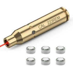CVLIFE Bore Sight Laser 223 5.56mm/9mm/.243.308/12Gauge/7.62x39mm/.45acp Red Laser Bore Sighter with Batteries(223 5.56mm)