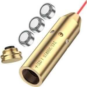 CVLIFE Bore Sight Laser 223 5.56mm/9mm/.243.308/12Gauge/7.62x39mm/.45acp Red Laser Bore Sighter with Batteries(243 308)