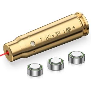 CVLIFE Bore Sight Laser 223 5.56mm/9mm/.243.308/12Gauge/7.62x39mm/.45acp Red Laser Bore Sighter with Batteries(7.62x39mm)