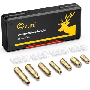 CVLIFE Bore Sight Laser for Cal.223/5.56MM/9MM/7.62X39MM/30-30/30-06/.243/308/.45acp Caliber for Scope Brass Bore Sighter Kit for Hunting with Batteries (Specific Chamber Type)