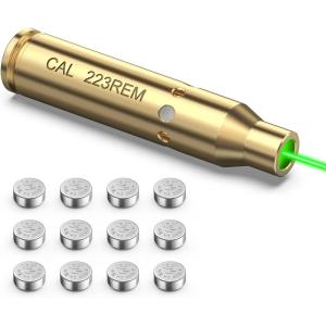 CVLIFE Green Laser Bore Sight for .223/5.56 mm Cal, 30-300 Yards Sighting Range, Upgraded 4 Sets of Batteries, Laser Accuracy, Outdoor Green Laser Zeroing Boresighter