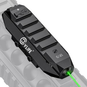 CVLIFE Laser Sight for Rifle, Low Profile Rechargeable Picatinny Rifle Laser Sight with Strobe Mode(Green Laser)