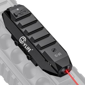 CVLIFE Laser Sight for Rifle, Low Profile Rechargeable Picatinny Rifle Laser Sight with Strobe Mode(Red Laser)