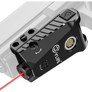 CVLIFE Picatinny Red/Green Laser Sight Magnetic Charging Rechargeable Pistol Laser for 21MM Picatinny Rail Mount, Low Profile Hunting Laser Sight with Ambidextrous Switches(Red)