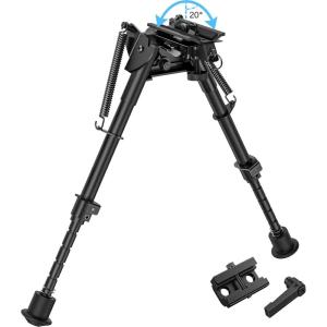 CVLIFE Rifle Bipod with Pivot Tilt, Swivel Stud, and Detachable S Lock Lever for Stability and Target Shooting(9-13″)