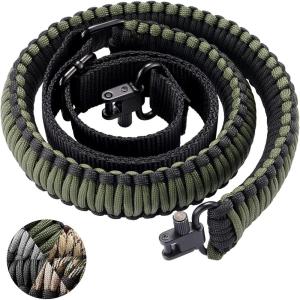 CVLIFE Rifle Sling Strap 550 Paracord 2 Point Sling with Tri-Lock Swivel for Hunting and Outdoor(Army Green)