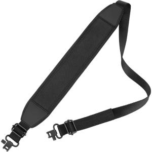 CVLIFE Two Point Sling with Swivels, Soft Anti-Slip Neoprene Shoulder Pad, Adjustable Rifle Sling Strap for Outdoors Black