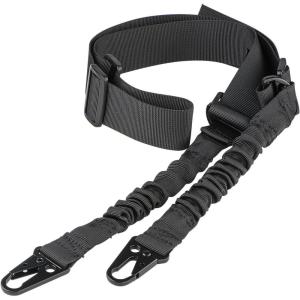 CVLIFE Two Points Rifle Sling with Length Adjuster Traditional Sling with Metal Hook for Outdoors(Black)