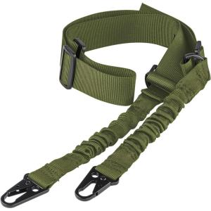 CVLIFE Two Points Rifle Sling with Length Adjuster Traditional Sling with Metal Hook for Outdoors(Green)