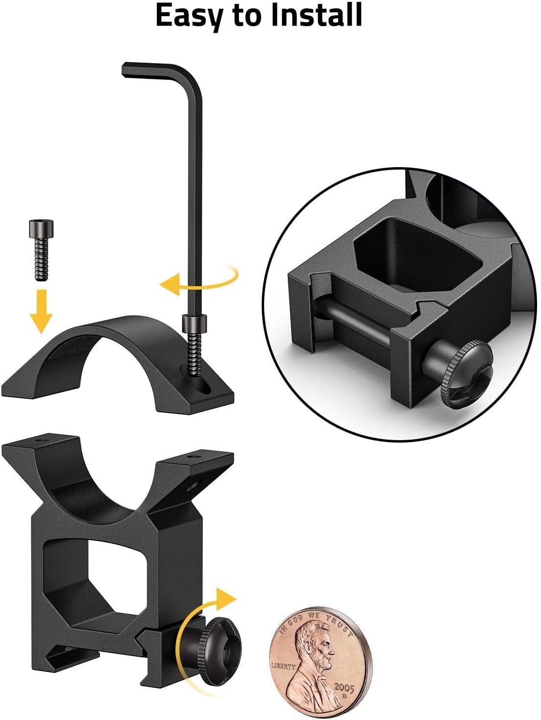 image:imageCVLIFE 1 Inch Scope Rings Scope Mount for Dovetail and Picatinny Rails 2 PiecesBlack