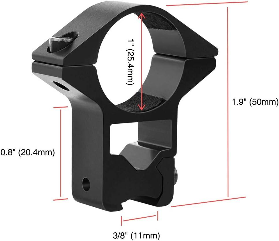 image:imageCVLIFE 1 Inch Scope Rings Scope Mount for Dovetail and Picatinny Rails 2 PiecesBlack