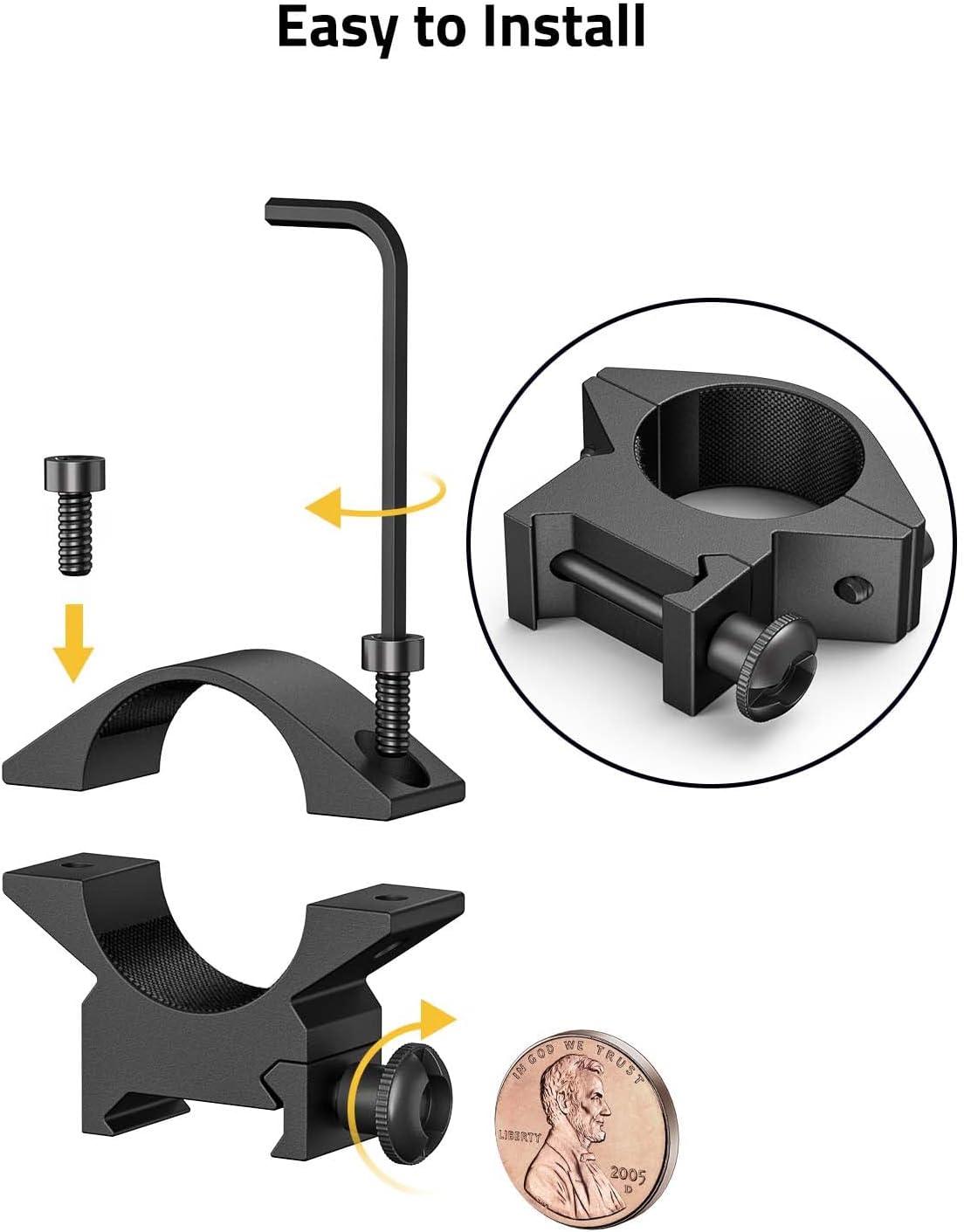 image:imageCVLIFE 1 Inch Scope Rings Scope Mount for Dovetail and Picatinny Rails 2 PiecesBlack