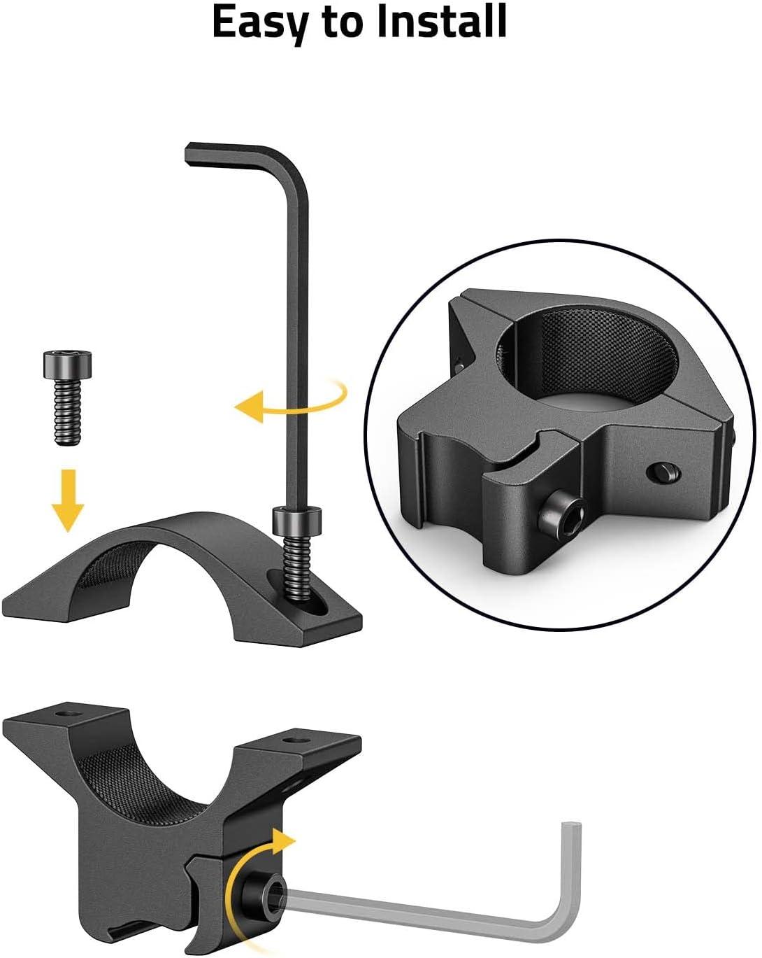 image:imageCVLIFE 1 Inch Scope Rings Scope Mount for Dovetail and Picatinny Rails 2 PiecesBlack