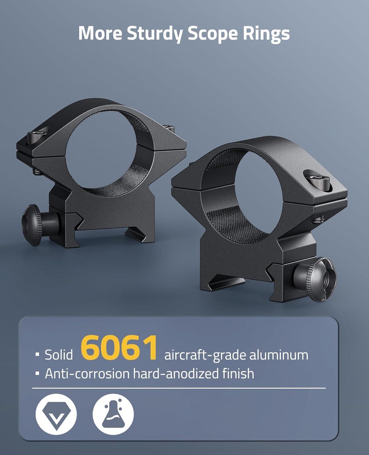 image:imageCVLIFE 1 Inch Scope Rings Scope Mount for Dovetail and Picatinny Rails 2 PiecesBlack