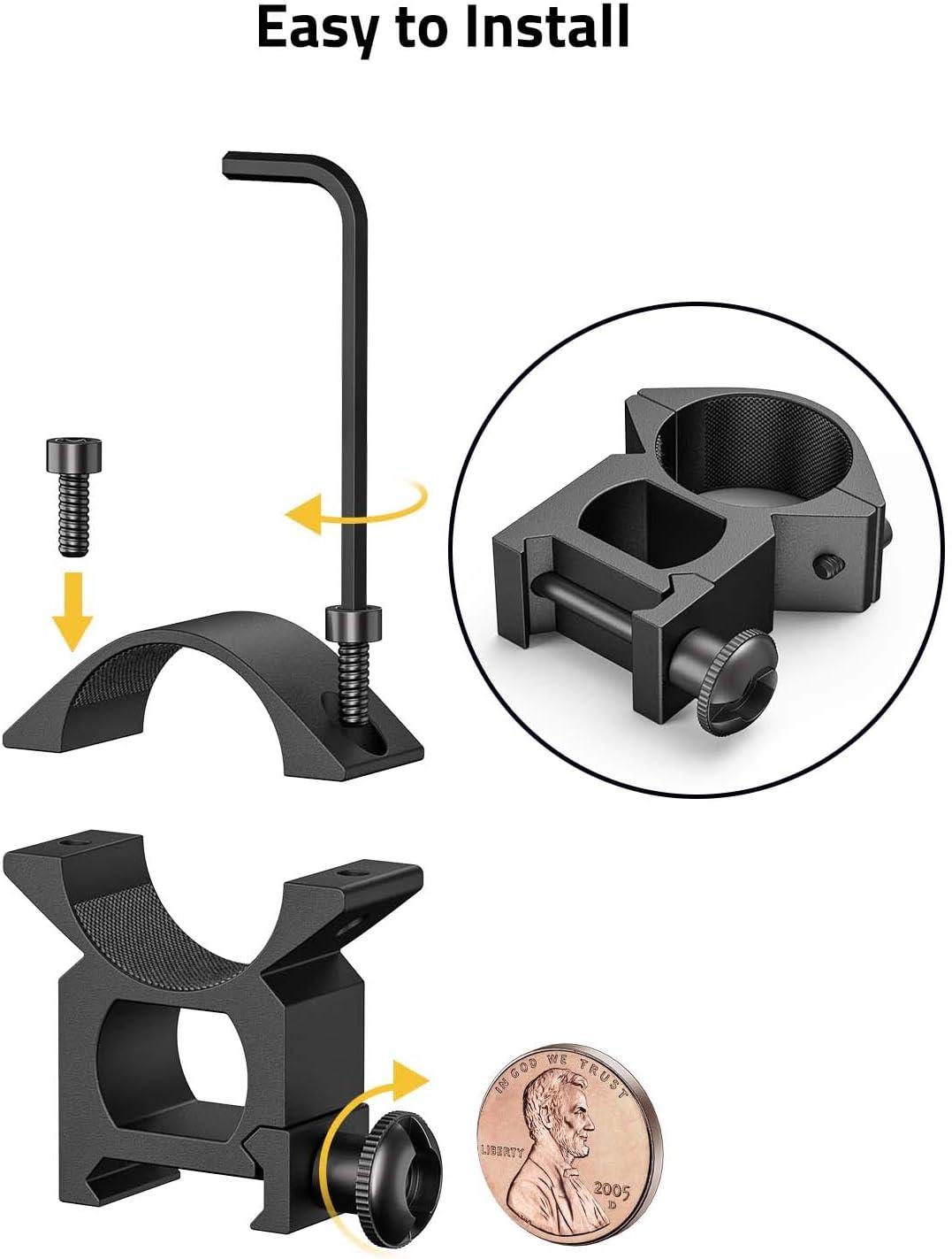 image:imageCVLIFE 1 Inch Scope Rings Scope Mount for Dovetail and Picatinny Rails 2 PiecesBlack