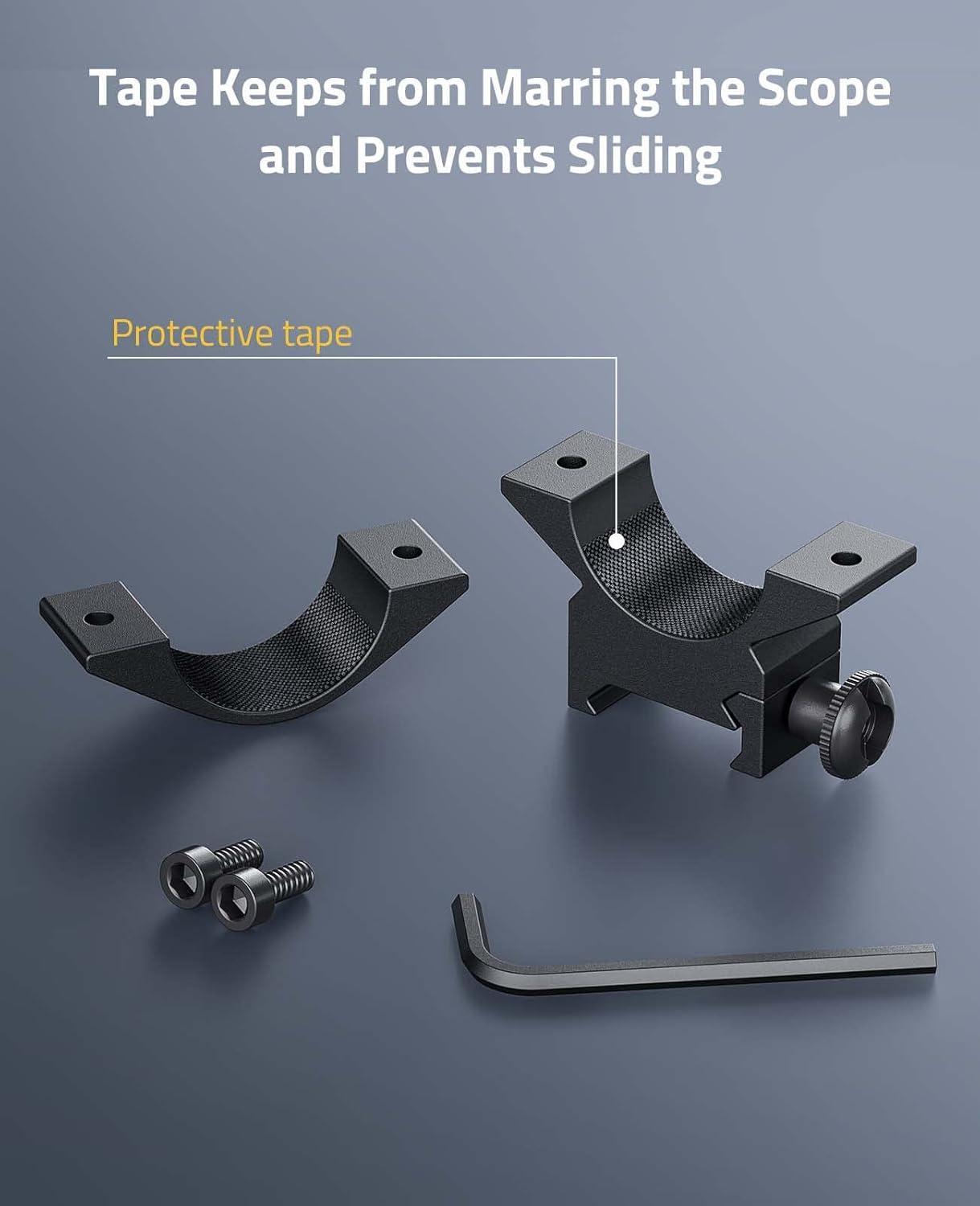 image:imageCVLIFE 1 Inch Scope Rings Scope Mount for Dovetail and Picatinny Rails 2 PiecesBlack