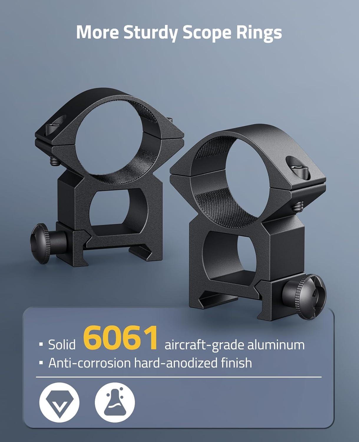 image:imageCVLIFE 1 Inch Scope Rings Scope Mount for Dovetail and Picatinny Rails 2 PiecesBlack