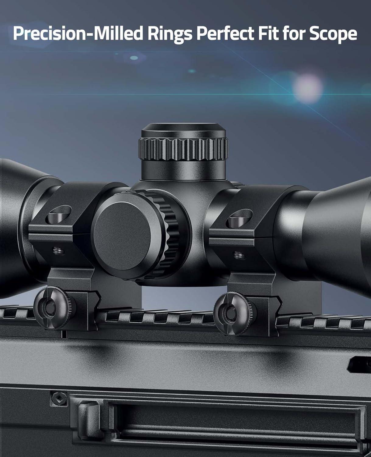 image:imageCVLIFE 1 Inch Scope Rings Scope Mount for Dovetail and Picatinny Rails 2 PiecesBlack