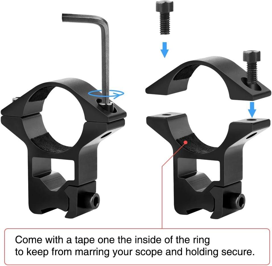 image:imageCVLIFE 1 Inch Scope Rings Scope Mount for Dovetail and Picatinny Rails 2 PiecesBlack