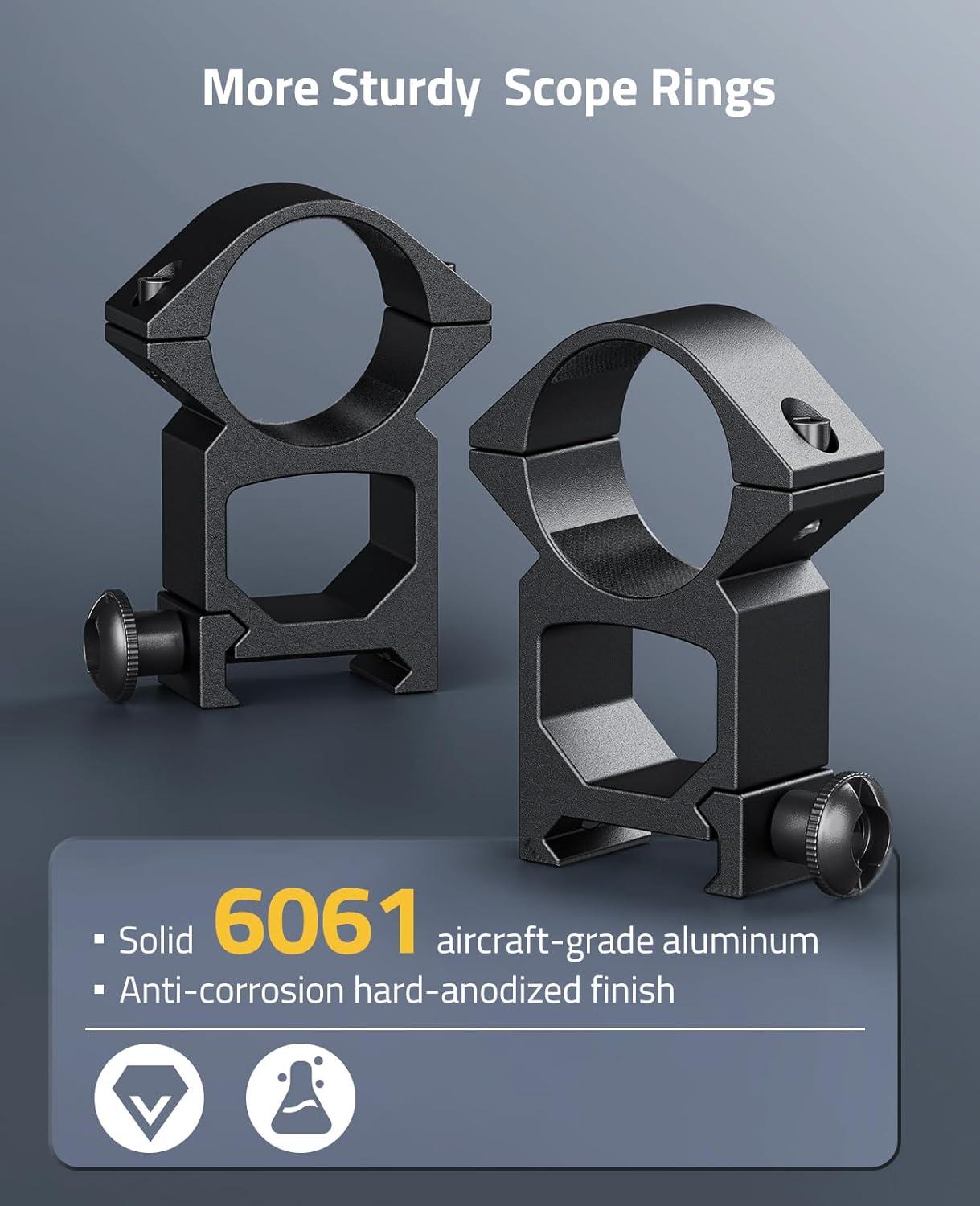 image:imageCVLIFE 1 Inch Scope Rings Scope Mount for Dovetail and Picatinny Rails 2 PiecesBlack