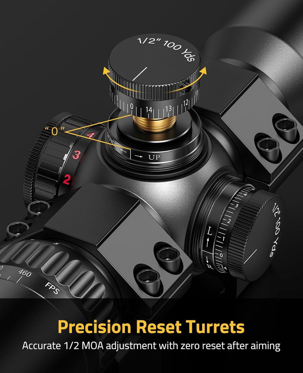 image:imageCVLIFE 155x32 Crossbow Scope 20100 Yards Rangefinder Ballistic Reticle 300460 FPS Red Green Illuminated Compact Crossbow Scope for Hunting with 20mm Scope Rings