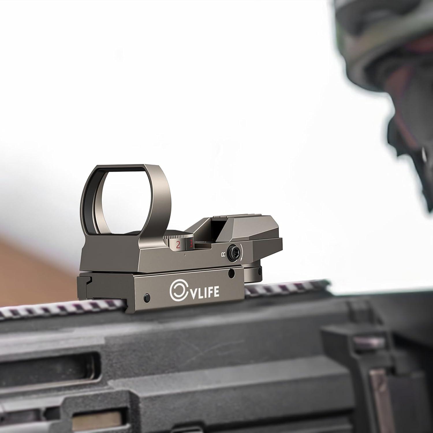 image:imageCVLIFE 1X22X33 Red Green Dot Gun Sight Scope Reflex Sight with 20mm RailGrey