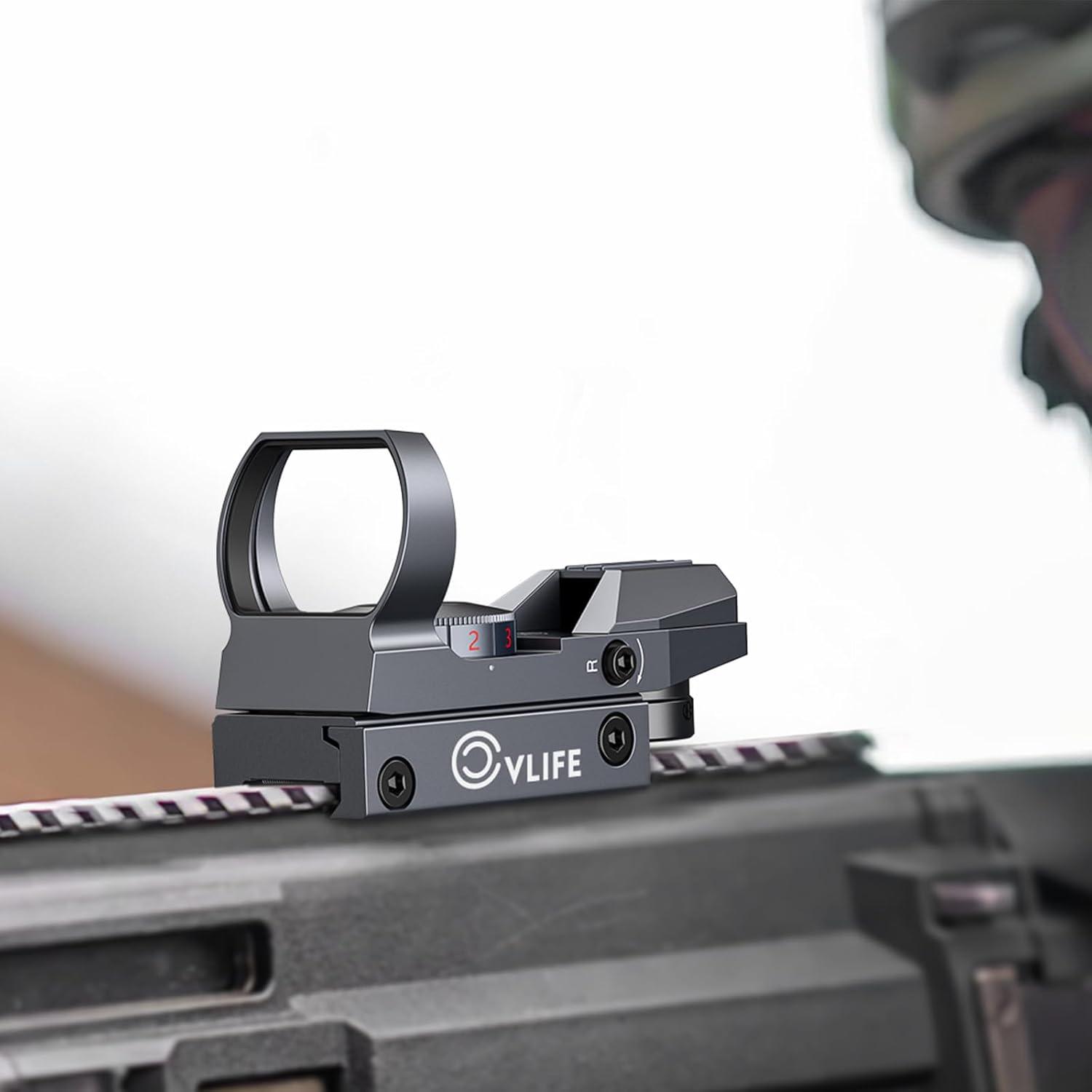 image:imageCVLIFE 1X22X33 Red Green Dot Gun Sight Scope Reflex Sight with 20mm RailSilver