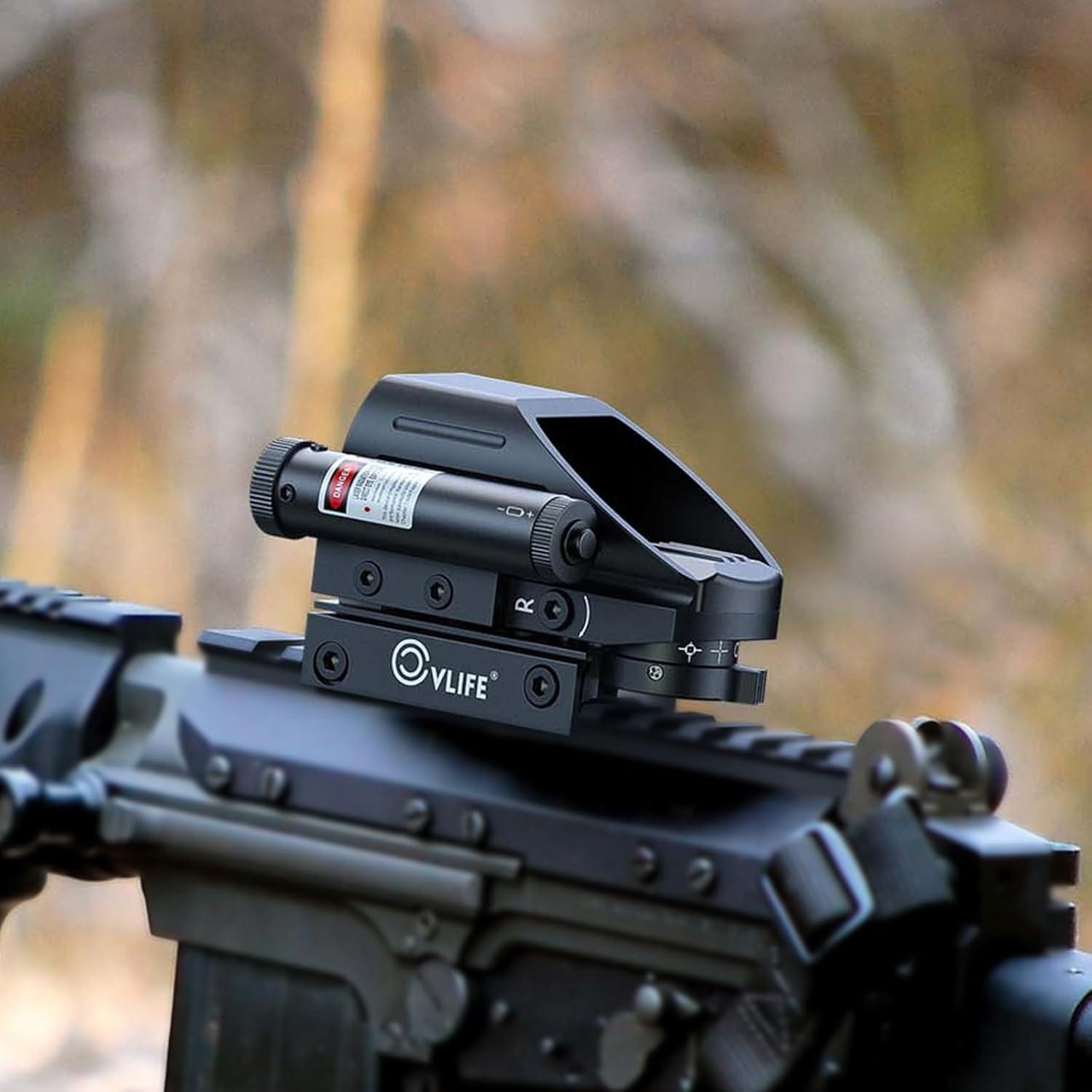image:imageCVLIFE 1x22x33 Reflex Sight Red and Green 4 Reticle Dot Sight with 2mW Red Sight Laser