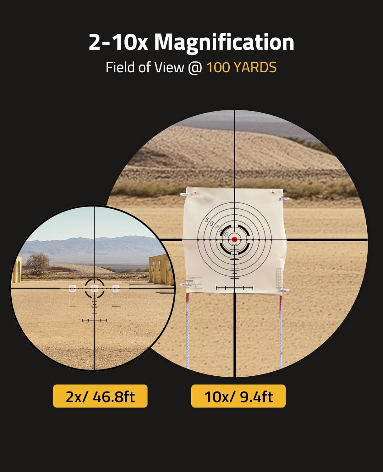 image:imageCVLIFE 210x32 MPVO AO Rifle Scope with Locking Turret 5 Levels Red amp Green Illumination Reticle Parallax Adjustment Second Focal Plane Scopes with 30mm Offset Scope Mount210x32