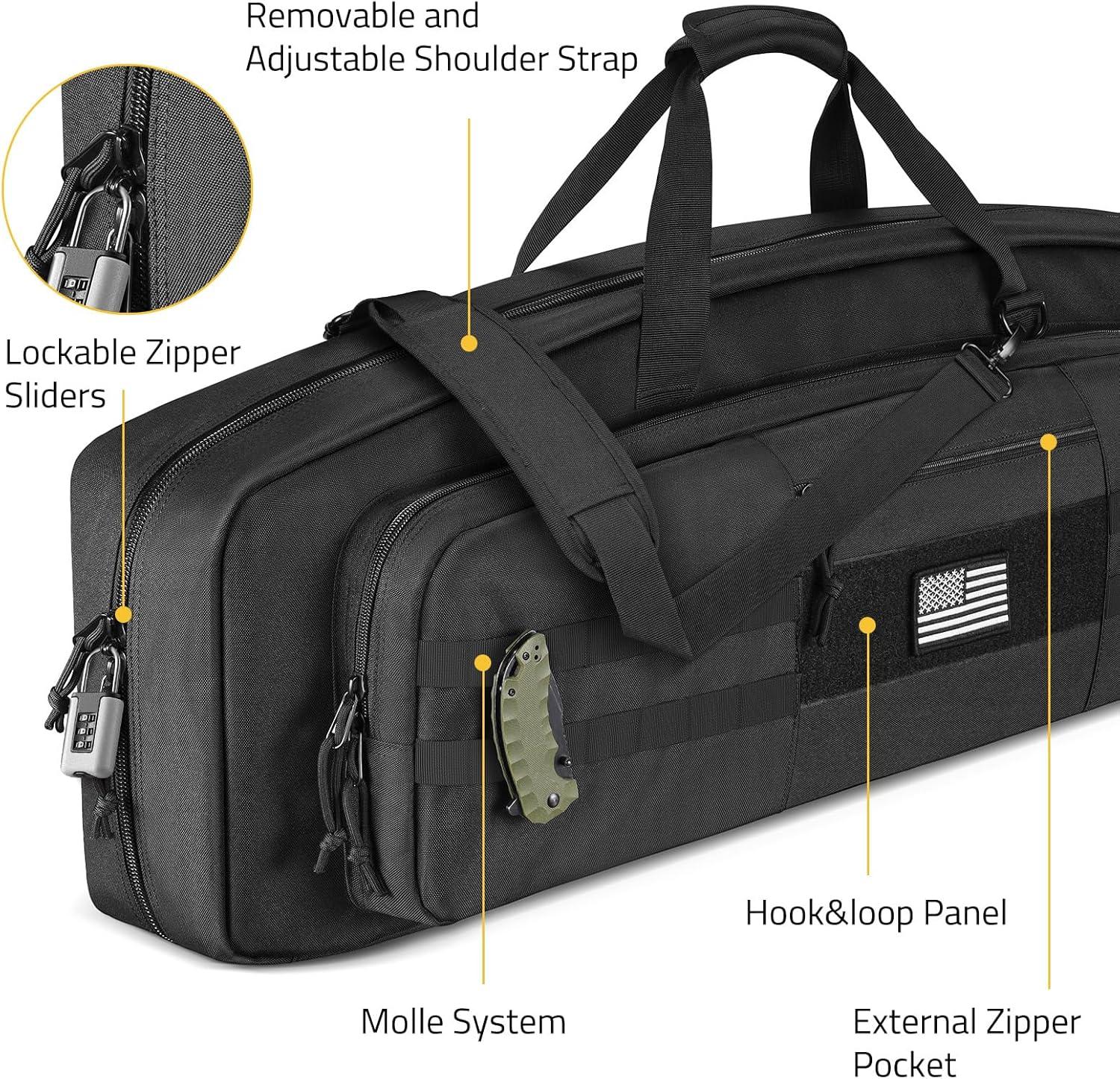 image:imageCVLIFE 30 36 Soft Rifle Case Gun Bag Ar Pistol Case Rifle Bag Gun Case Sbr Case for Double Rifle Shotgun with Lockable Zipper for Outdoor Hunting Shooting RangeBlack