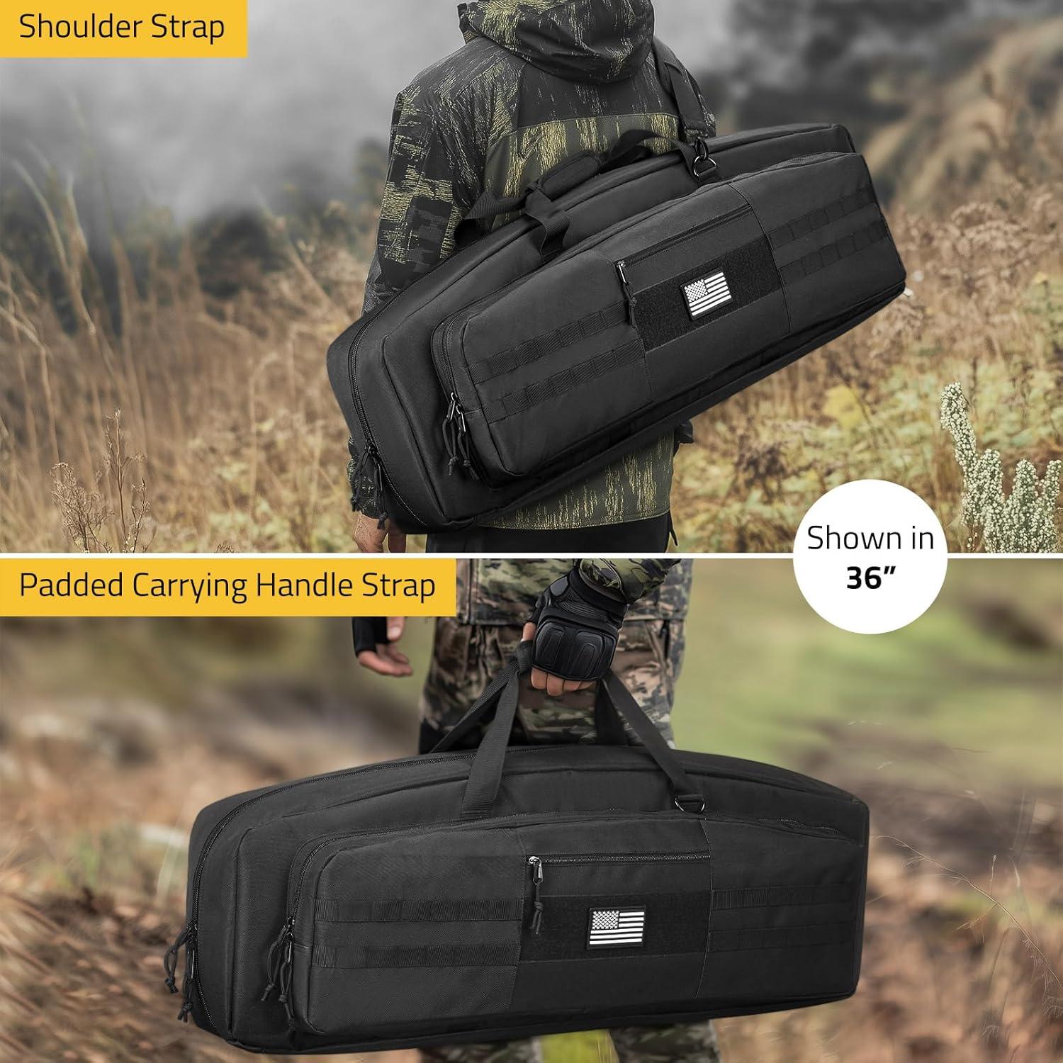 image:imageCVLIFE 30 36 Soft Rifle Case Gun Bag Ar Pistol Case Rifle Bag Gun Case Sbr Case for Double Rifle Shotgun with Lockable Zipper for Outdoor Hunting Shooting RangeBlack