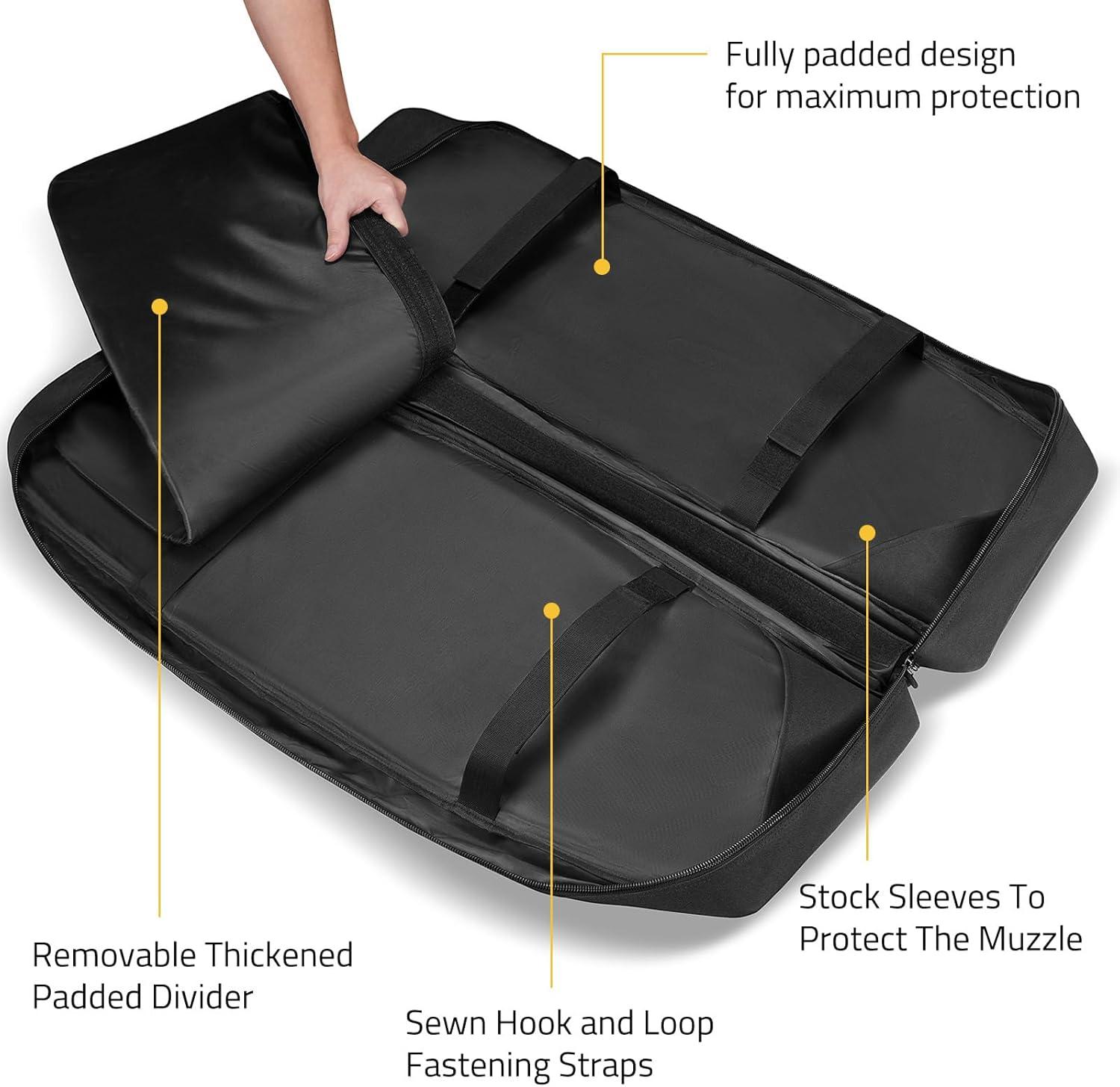 image:imageCVLIFE 30 36 Soft Rifle Case Gun Bag Ar Pistol Case Rifle Bag Gun Case Sbr Case for Double Rifle Shotgun with Lockable Zipper for Outdoor Hunting Shooting RangeBlack