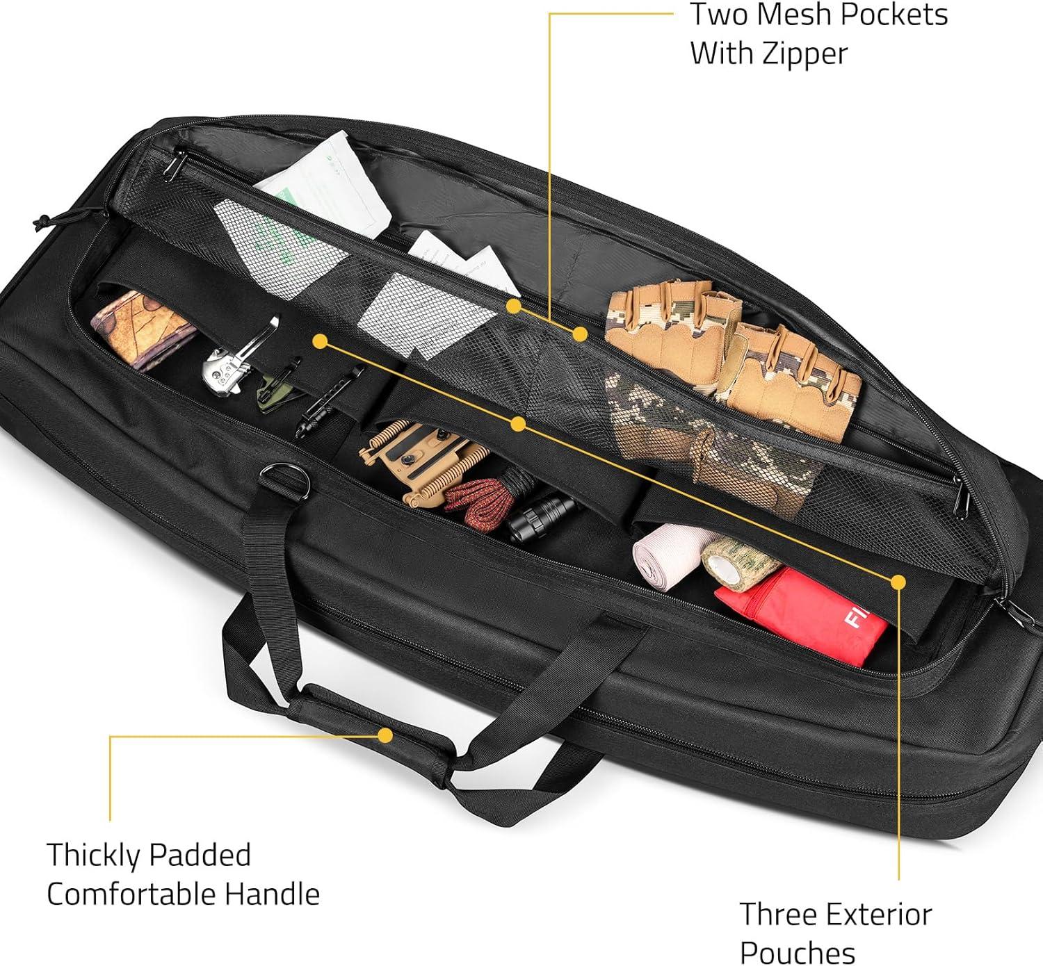 image:imageCVLIFE 30 36 Soft Rifle Case Gun Bag Ar Pistol Case Rifle Bag Gun Case Sbr Case for Double Rifle Shotgun with Lockable Zipper for Outdoor Hunting Shooting RangeBlack