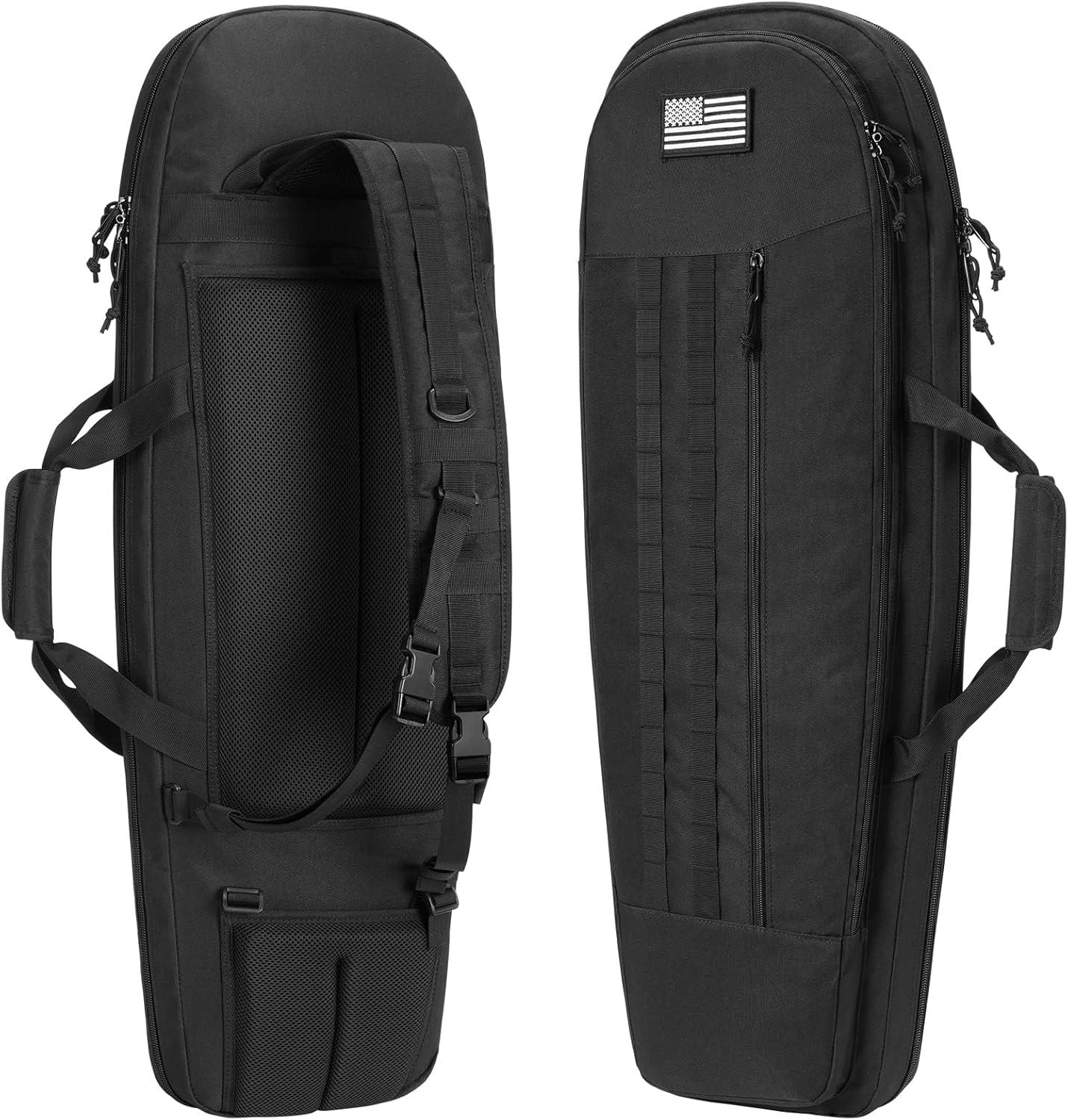 image:imageCVLIFE 30 Soft Rifle Case Rifle Bag Sling Backpack Bag with Padded Shoulder Strap and Lockable Zippers Molle System for Hunting and ShootingBlack