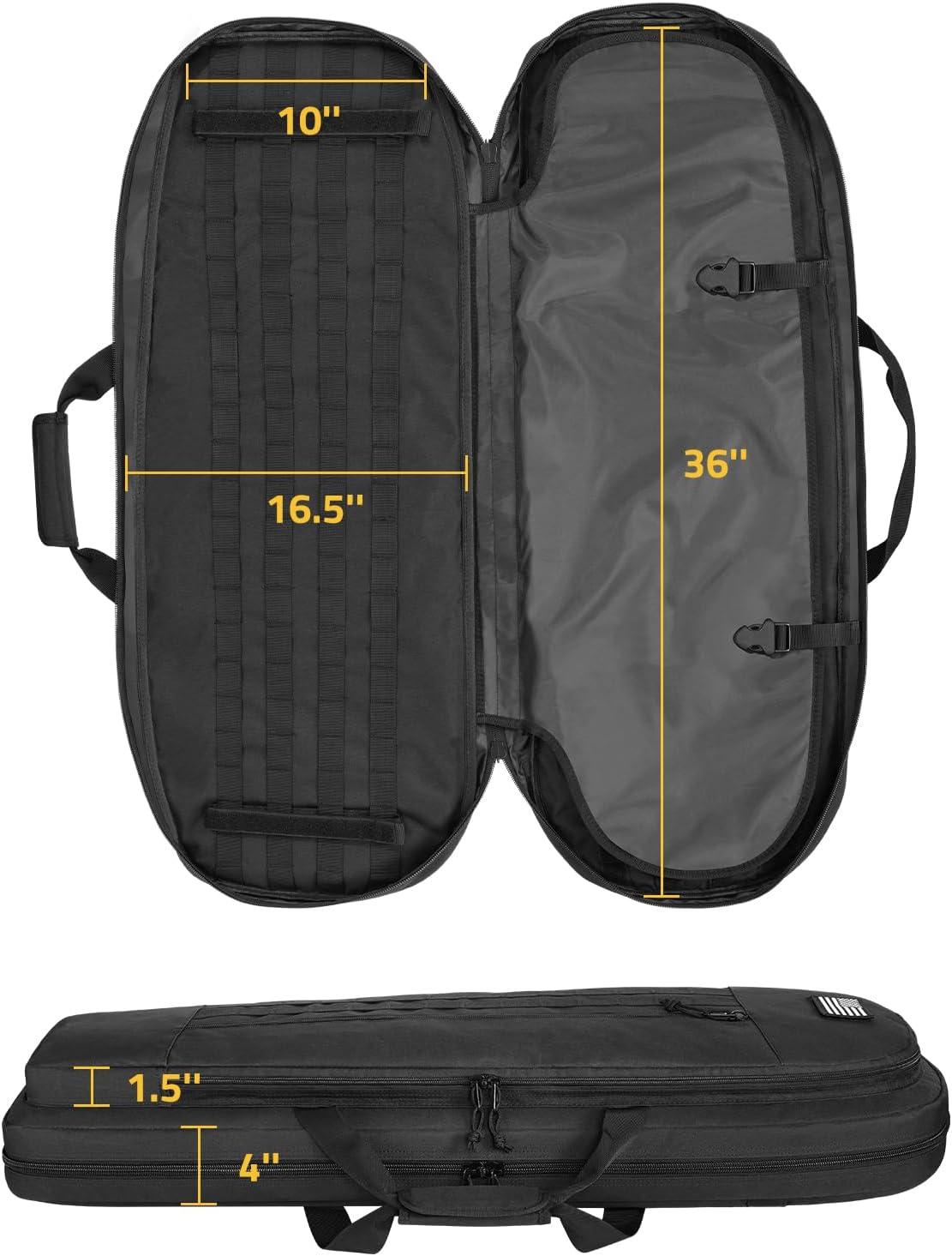 image:imageCVLIFE 30 Soft Rifle Case Rifle Bag Sling Backpack Bag with Padded Shoulder Strap and Lockable Zippers Molle System for Hunting and ShootingBlack