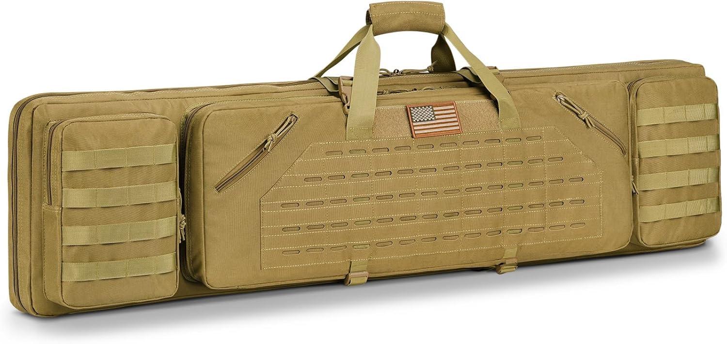 image:imageCVLIFE 36 42 46 Soft Rifle Case Double Long Gun Bagwith Lockable Zipper and Backpack StrapRifle Backpack Rifle Bag Gun Case for Outdoor Hunting Shooting RangeFlat Dark Earth