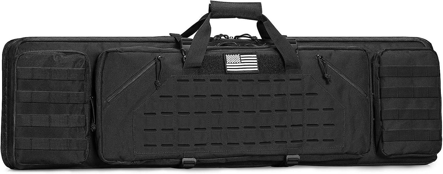 image:imageCVLIFE 36 42 46 Soft Rifle Case Double Long Gun Bagwith Lockable Zipper and Backpack StrapRifle Backpack Rifle Bag Gun Case for Outdoor Hunting Shooting RangeBlack