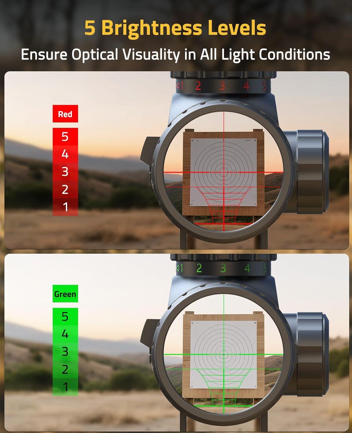 image:imageCVLIFE 39x40 Rifle Scope Red amp Green Illuminated Optical Riflescope 1 inch Tube Scope for Hunting with Mounts20mm