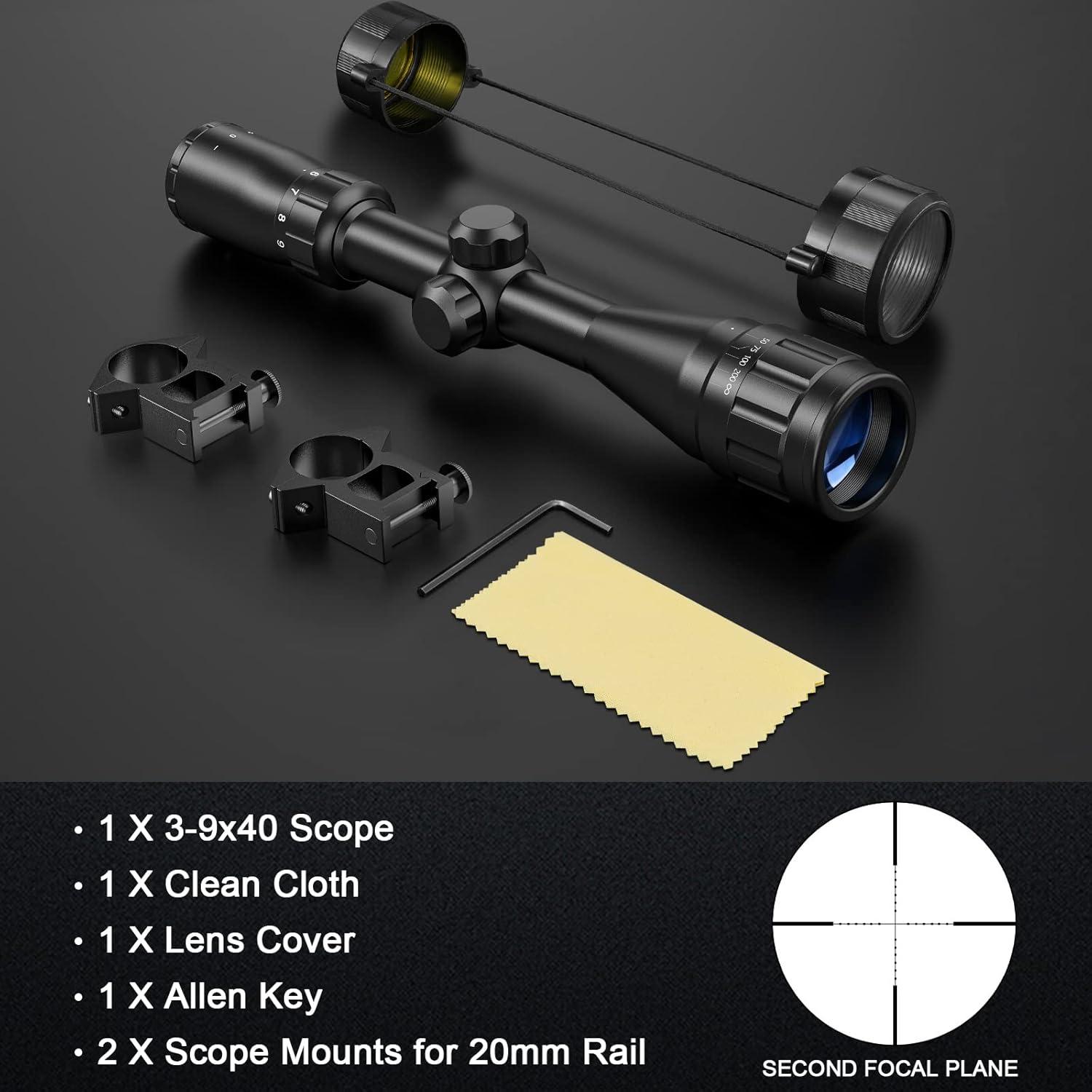 image:imageCVLIFE 39x40AO Rifle Scope Optics R4 Reticle Crosshair Scope with Mounts20mm Picatinny